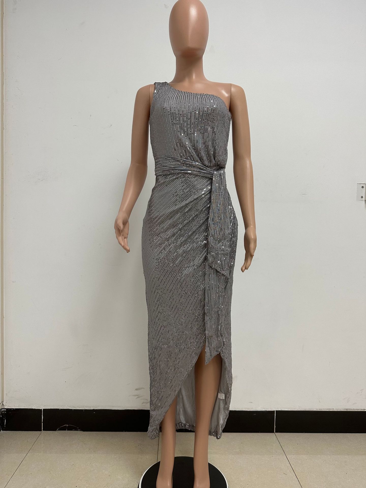 357g Weight Maxi Long Dress Dress Length Type Sleeveless Sleeve Length Sheath Dress Dresses Type Spandex, Polyester Fabric Type High Waist Waist Line Holiday, Daily Occasion Oblique collar Neckline Slim Fit Type Solid Color Pattern Summer Season Women's Gender Elegant, Sexy Style Wholesale Women's Elegant Sexy Solid Color Holiday Daily Oblique Collar Sleeveless Sheath Dress 112