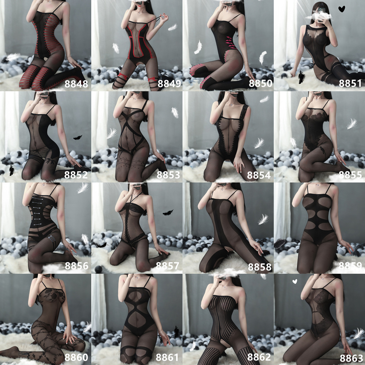 Sexy Lingerie, Stockings, Jumpsuit, Hand-Tear Temptation, Transparent and Provocative Sexy Suit, Passionate See-Through Uniform, Plus Size Women