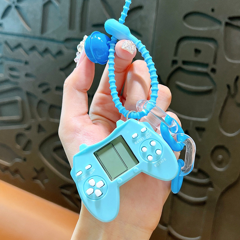 クリエイティブハンドヘルドロシアブロックゲーム機キーホルダー携帯バッグアクセサリー玩具プレゼント卸売り
