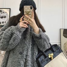 羊羔毛绒中长款大衣外套潮新款冬季复古女装加厚大码棉服