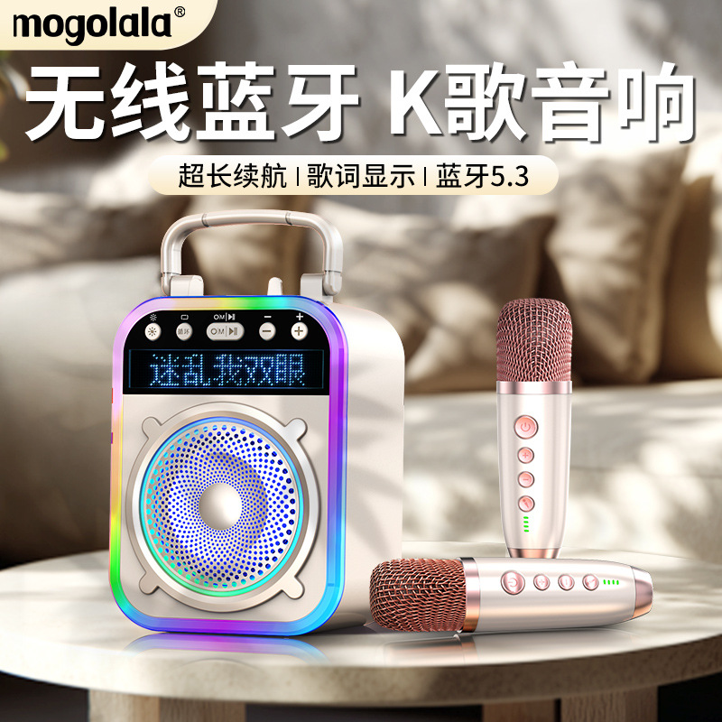 Microphone Speaker Audio Wireless Bluetooth Small Subwoofer Portable Mini Microphone Home Ktv High Volume