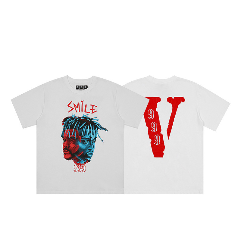 外単VLONE FOG潮牌大v字母Logo桜半袖スケッチ刺繍唇印落書きプリントtシャツ|undefined