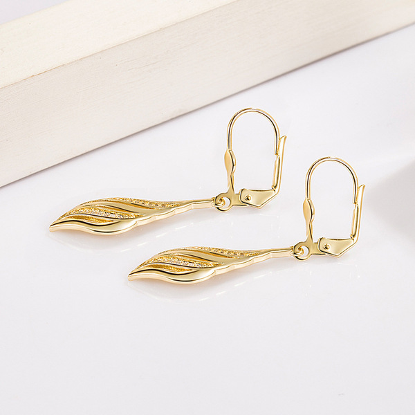 elegant cute earrings with zircon drop-shaped