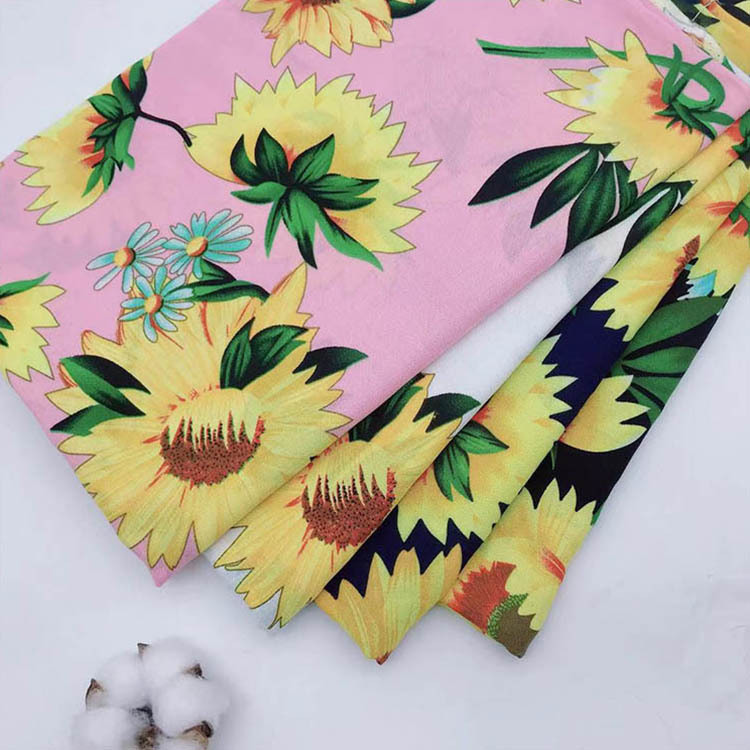 100% Rayon 30 años de prendas de vestir Sunflower Flacon Impresión Rayon tela en Tailandia
