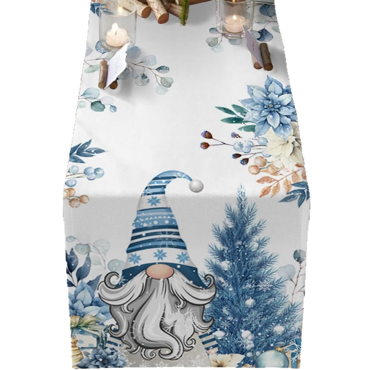 Amazon nueva bandera de mesa de Santa Claus blanca mesa de té de Navidad sala de estar dormitorio mesa de decoración de fondo