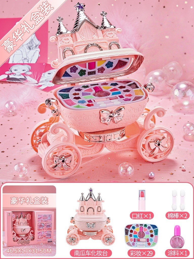 Cosméticos para niños al por mayor, caja de maquillaje no tóxica, aceite, lápiz labial, juguete, traje especial para niñas de 3-6 años, juego de casa 4-5
