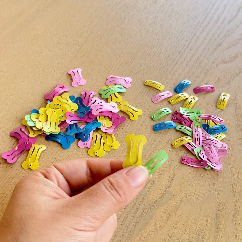 2cm Mini Pet BB Clip Square Bone Color Puppy Kitten Hairpin Twist Bar Accessories Doll Hair Accessories