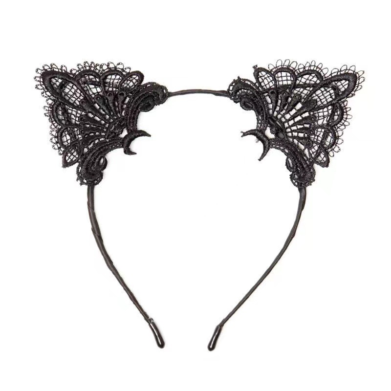 Lace Cat & Rabbit Ears Headband Set, Cute Halloween Headdress with Sexy Veil — detail image 17