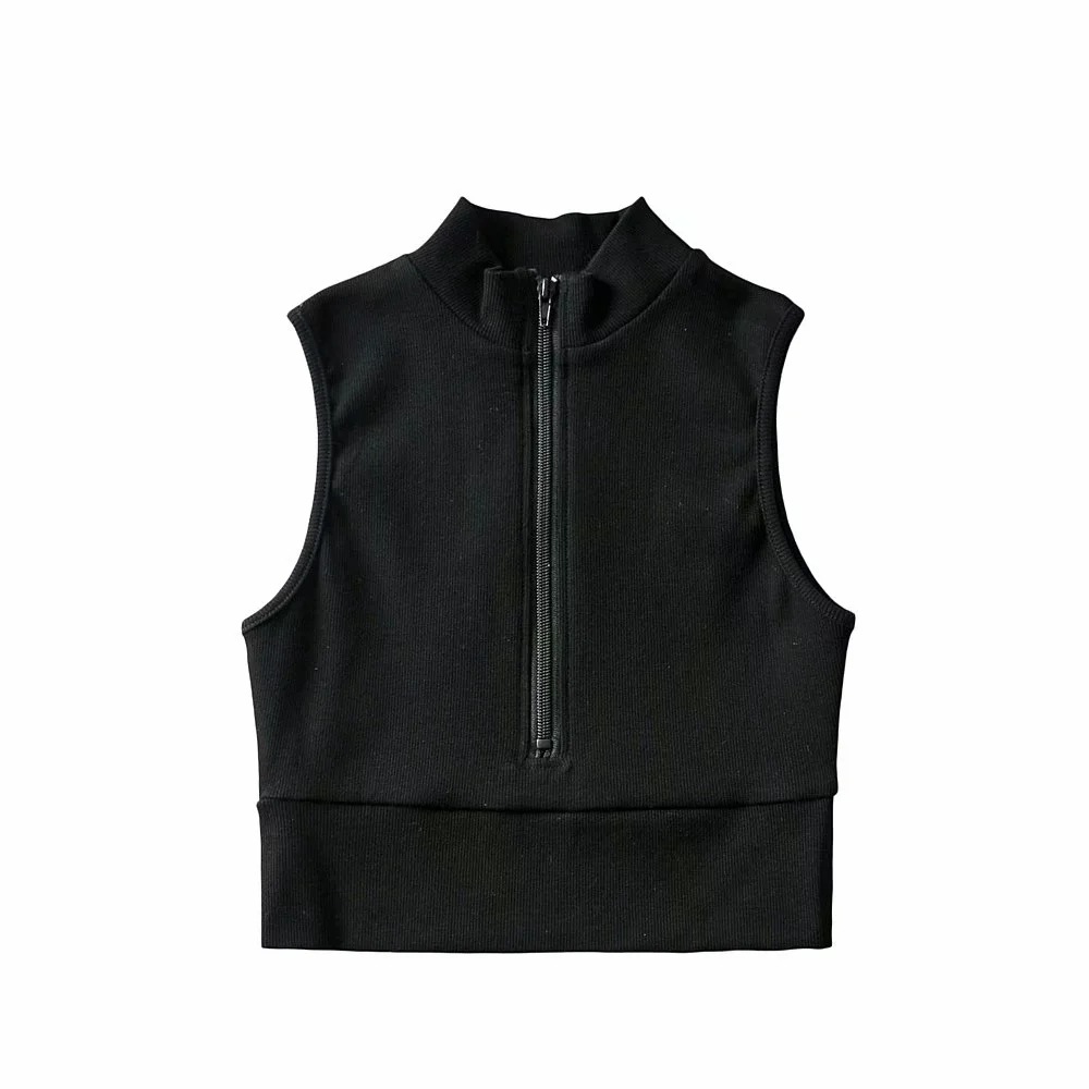 high neck tight-fitting zipper vest NSAC24886