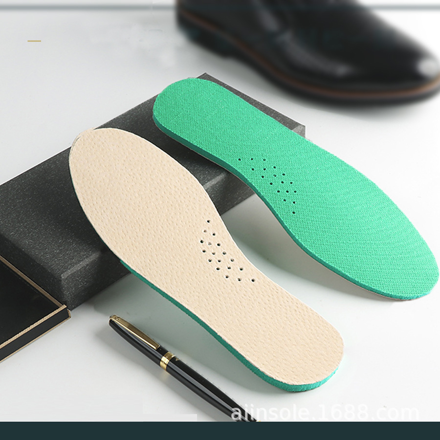 Pig leather comfortable sweat absorbing casual sports insole
