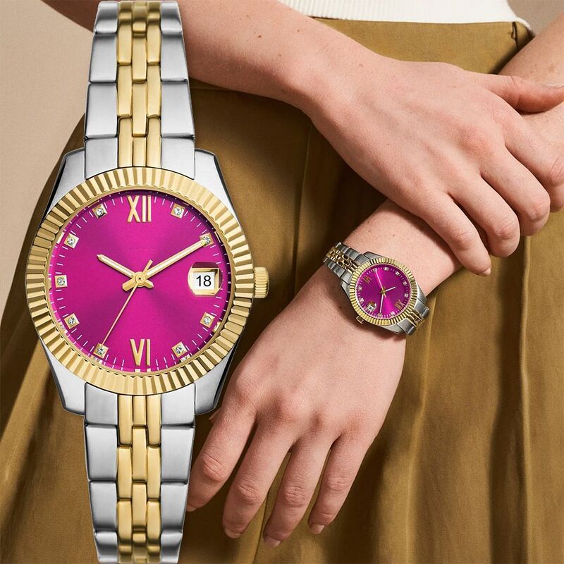 Fs Women's Quartz Watch Fossil Strap Gold Pink Es5173/Es5324/Es5337/Es5338