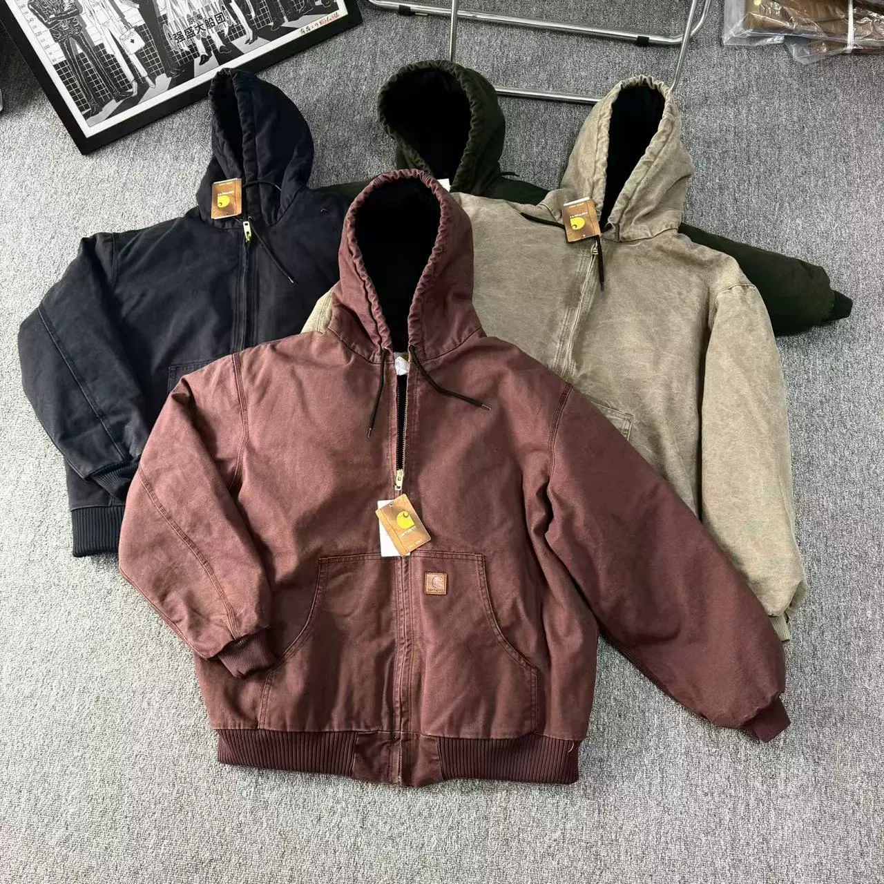 Должен быть оплачен! Kaha Car J130 куртка чистой посадки рабочее пальто с капюшоном холст хлопок с длинным рукавом