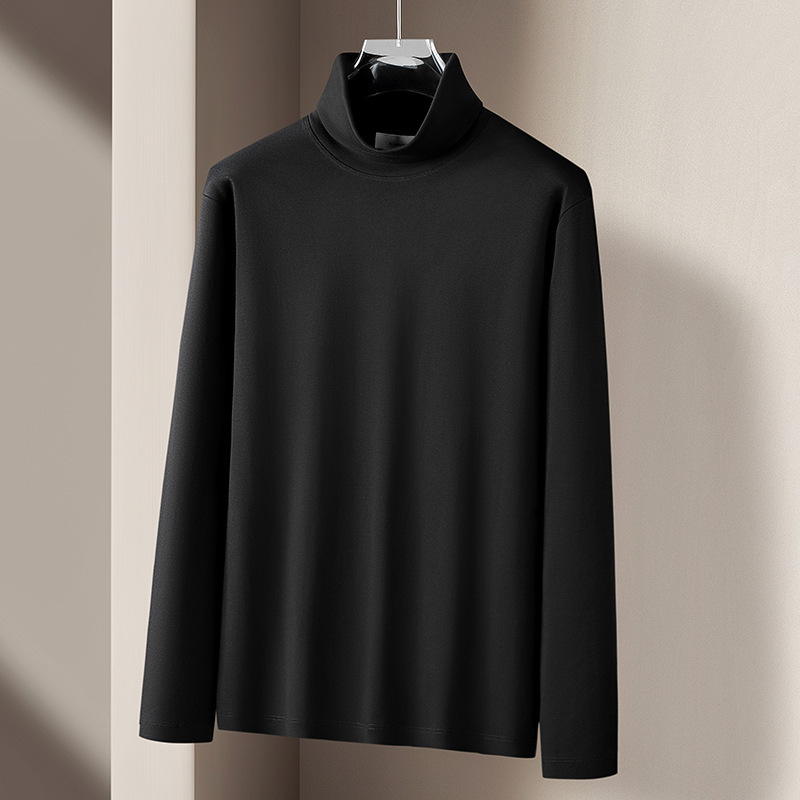 液体アンモニアシルケットコットンタートルネックボトリングシャツメンズ春秋帯電防止長袖Tシャツ肌に優しいインナートップミッドカラー|undefined