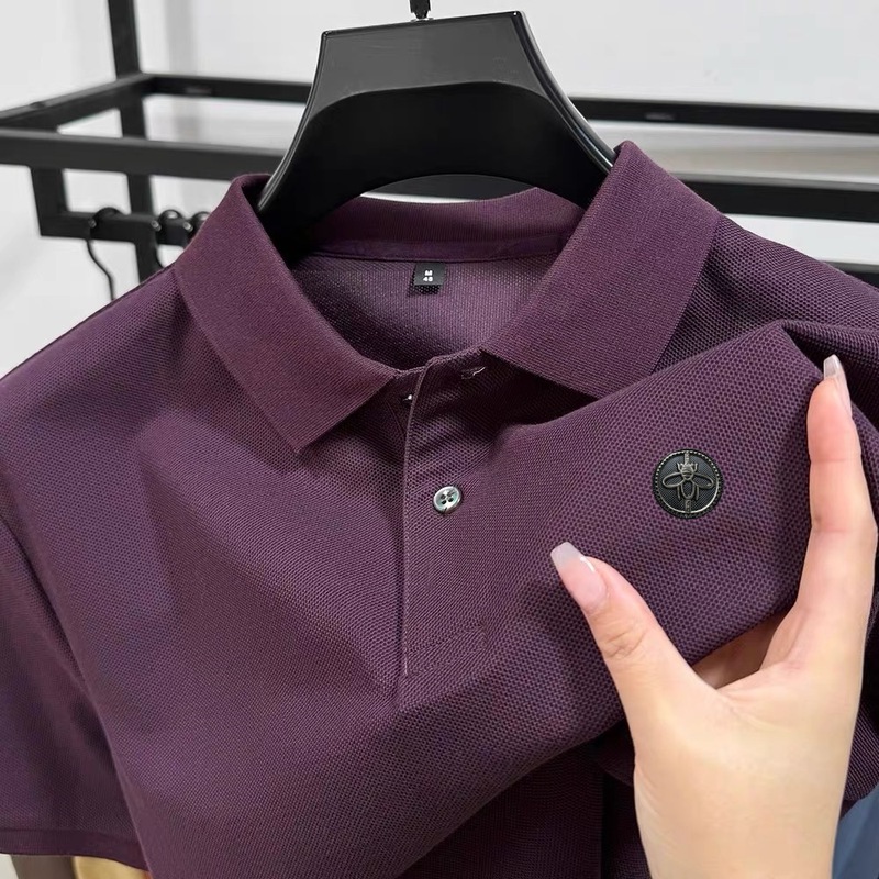 大きいサイズのトレンディなブランドカウンター本物の半袖 Tシャツメンズポロ Tシャツ 2025 夏の新しいお父さん着用紳士服|undefined