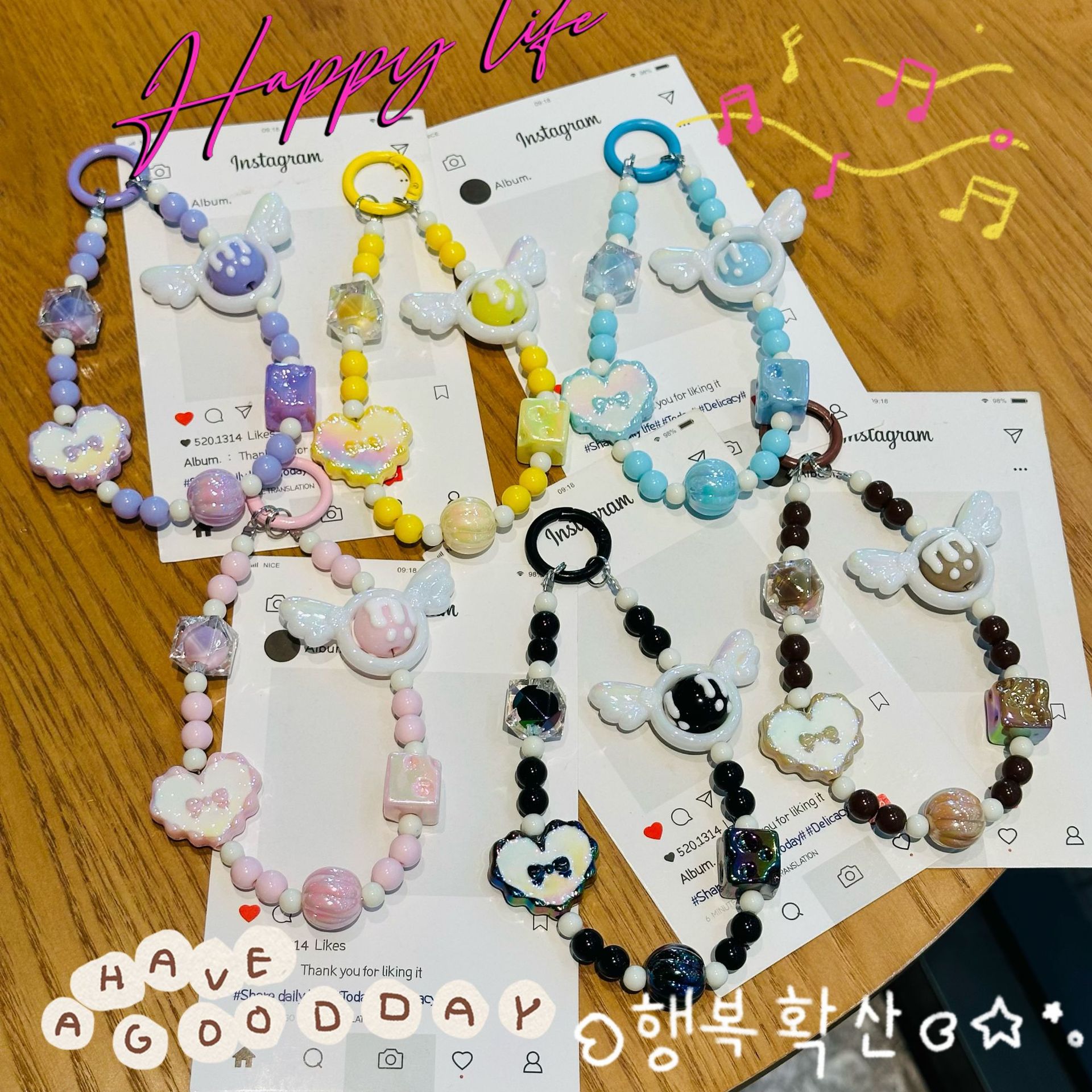 New Creative Small Wings Mobile Phone Chain Cute Bag Pendant Headphone Bag Keychain Pendant Xiaohongshu Same Style Bag Pendant