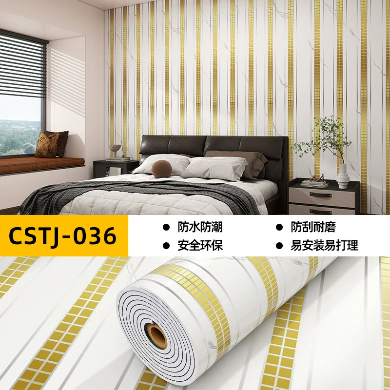 Marble self-adhesive wallpapers on wall, sticker
