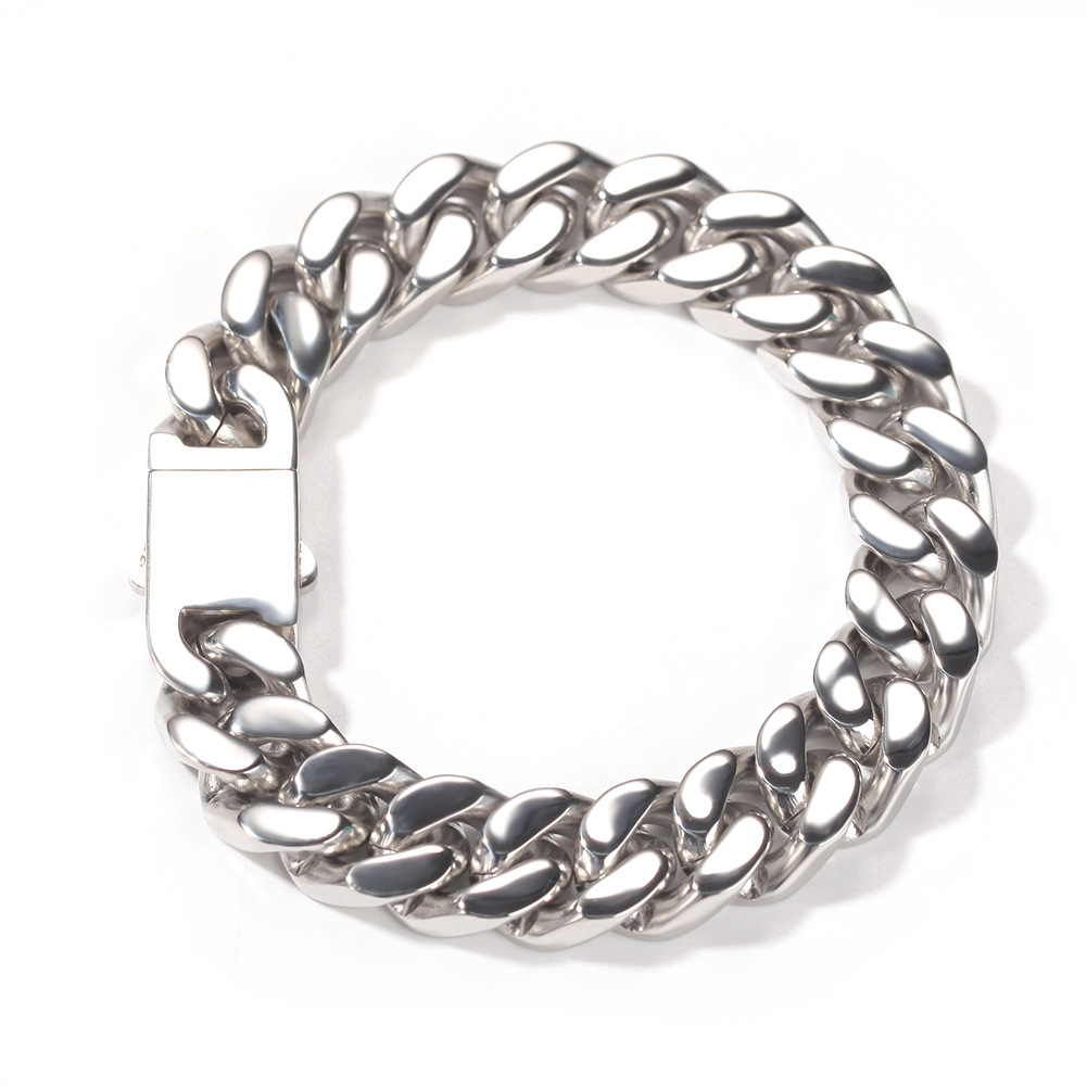 68g Weight Bracelets Classification 316L Stainless Steel Chain Material 1 Piece Quantity Holiday, Daily Occasion 316L Stainless Steel Material Geometric Pattern Men's Gender Simple Style Style Waterproof Non Tarnish, Surgical Steel Craft Simple Style 316L Stainless Steel  Geometric Men's Chain Bracelets 3