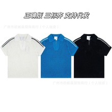 2025年夏季欧美潮牌新款小标刺绣陈冠希联名宽松休闲针织短袖t恤