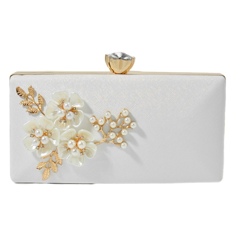 Trendy Pearl Evening Bag Bridal Dress Bag Fashion Light Luxury Socialite Party Clutch Shoulder Bag Artistic Style