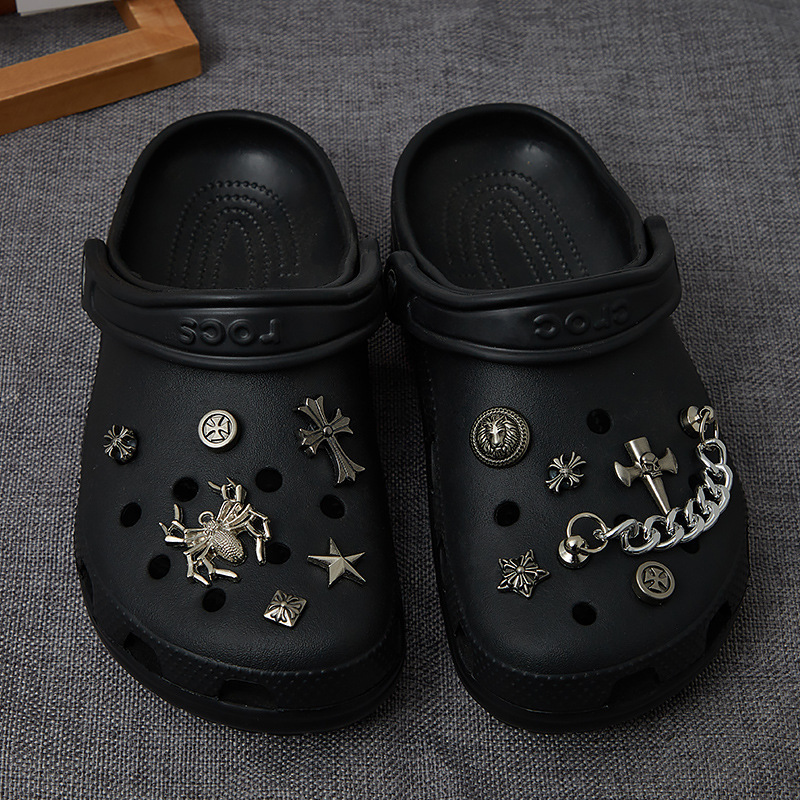 Adapt to Carloch cross Hole Shoes Accessories diy Shoes Flower Shoe Buckle Decorative Buckle Vintage Removable Metal Accessories