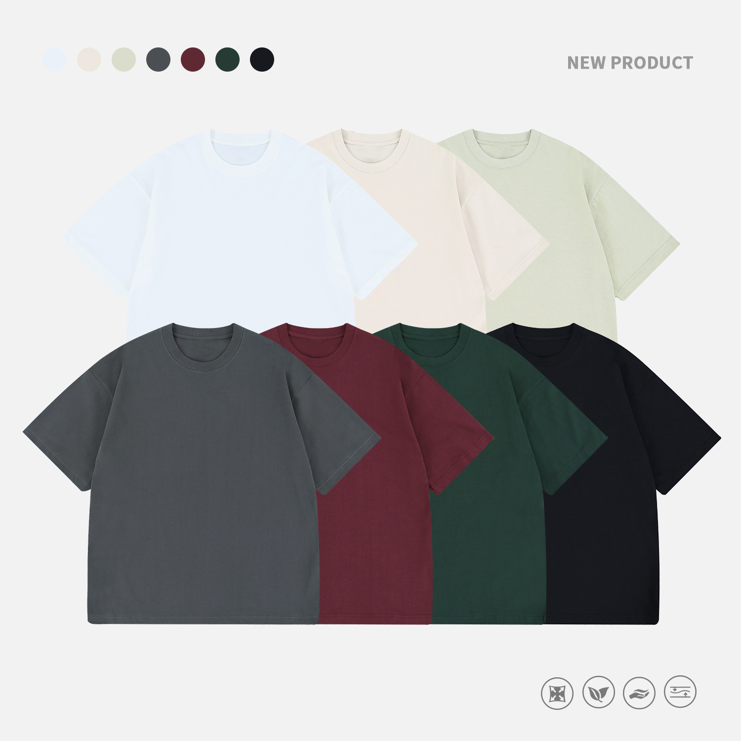 FGSS男装| 25SS日系休闲310G竹节横纹洗水口袋重磅宽松短袖T恤男