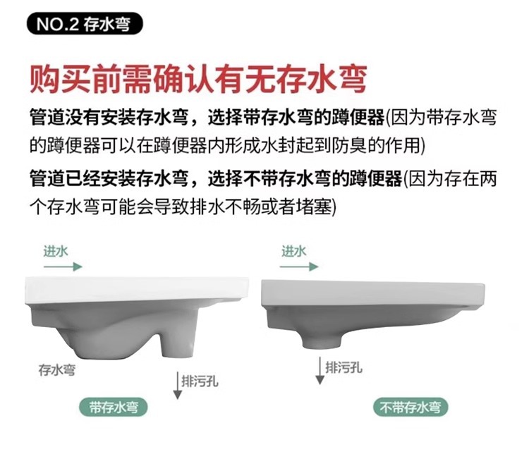 Large-sized squat toilet, squat pit-type flushing tank, complete squat toilet, anti-odor bathroom, household toilet bowl, toilet bowl Specification drawing