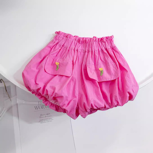 Baby girl summer suit  new style girls Korean printed short-sleeved T-shirt cute flower bud pants two-piece set trendy