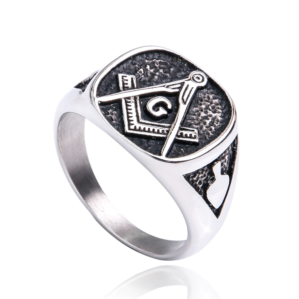 18g Weight Rings Classification Casual Ethnic Style Totem Titanium Steel Polishing Men's Rings