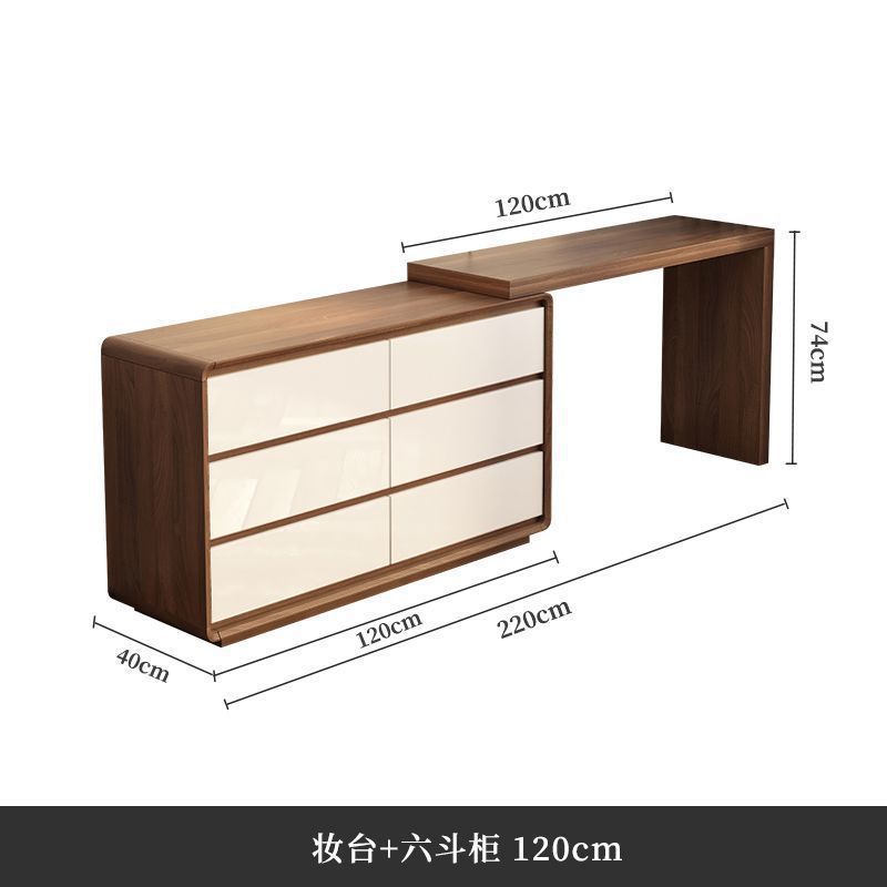6단 서랍장 120CM 세트 화이트 + 120CM 화장대