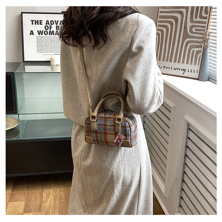Borsa a tracolla a quadri per donna, elegante borsa a spalla tartan_voghion.com