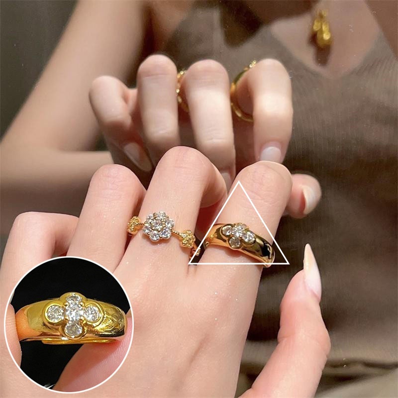 Anillo cuadrado chapado en plata S925 para mujer, anillo abierto en forma de V geométrico de moda vintage, anillo irregular para el dedo índice estilo ins.