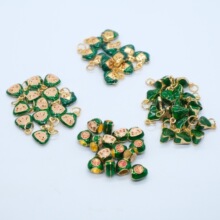 端午节滴油合金笑脸绿色小粽子吊坠diy手工材料五彩绳手链配件饰