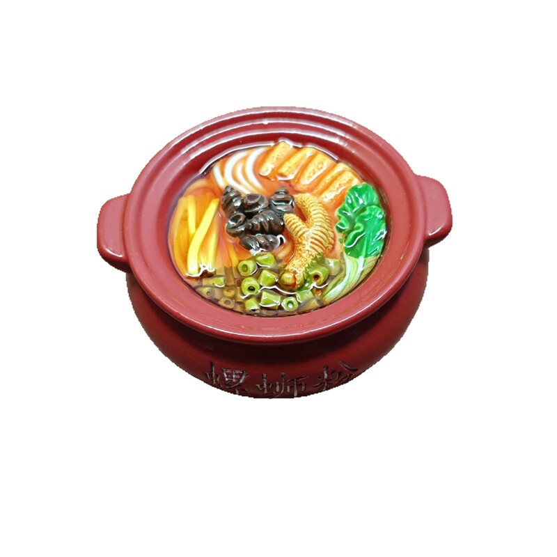 新しい広西チワン族自治区の文化的で創造的な食品とおもちゃ柳州カタツムリ粉冷蔵庫マグネット強力な吸引お土産旅行卸売樹脂|undefined