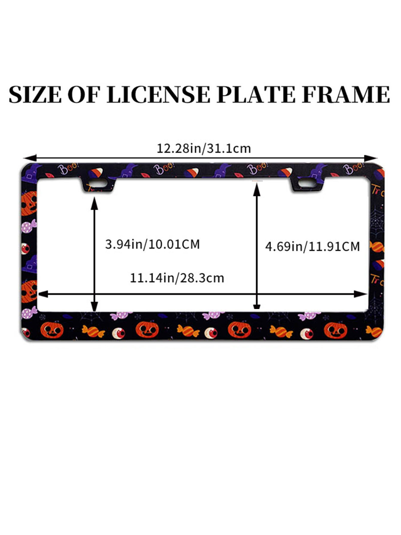 US regulations Halloween license plate frame UV craft pattern license plate frame license plate frame aluminum alloy stainless steel license plate frame