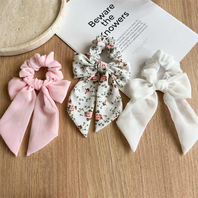 18g Weight Hair Tie Hair Accessories Type 1 Piece Quantity Casual, Holiday, Street Occasion Cloth Material Flower Pattern All Seasons Season Women's Gender Elegant, Sweet, Simple Style Style Elegant Sweet Simple Style Women's Flower Cloth Hair Tie 5