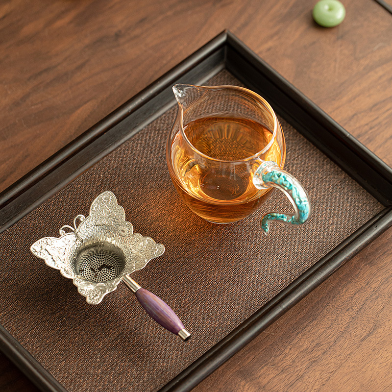 High Borosilicate Glass Turquoise Fair Cup Tea Strainer Tea Filter Set Tea Accessories Combination Tea Table Decoration High Borosilicate Glass Turquoise Fair Cup Tea Strainer Tea Filter Set Tea Accessories Combination Tea Table Decoration