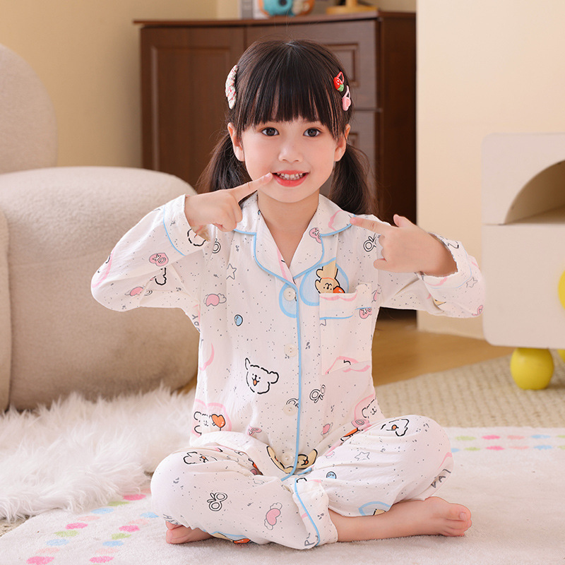 儿童睡衣女童秋季云朵棉长袖2025新款公主风女孩大童女款套装外穿|undefined
