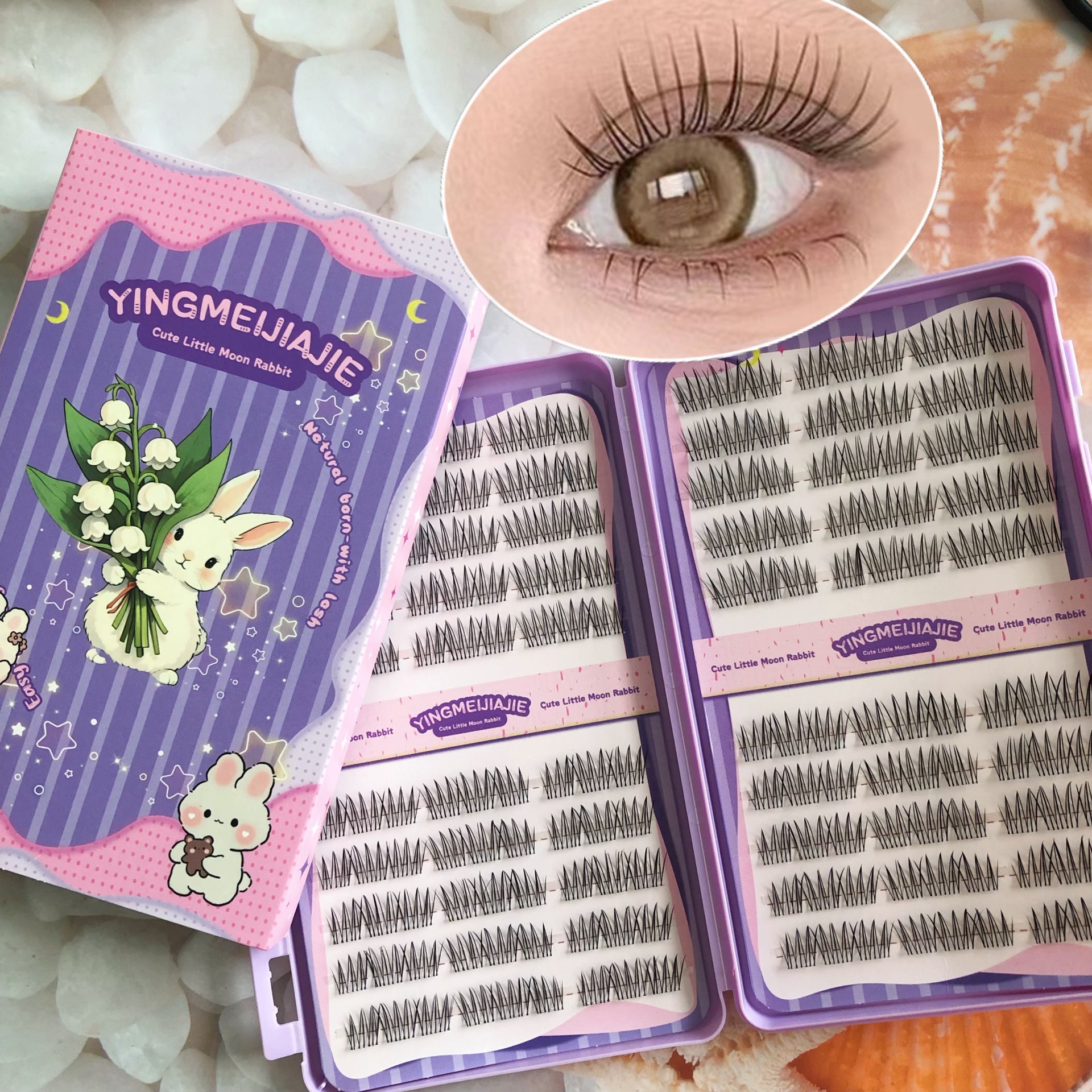 20 filas de paquete de caja de regalo de pestañas falsas transfronterizas, pestañas falsas densas, pestañas falsas sin pegamento.