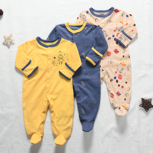 Baby clothes A-type onesie pure cotton clothes spring diaper cover baby first birthday foreign trade crawling suit