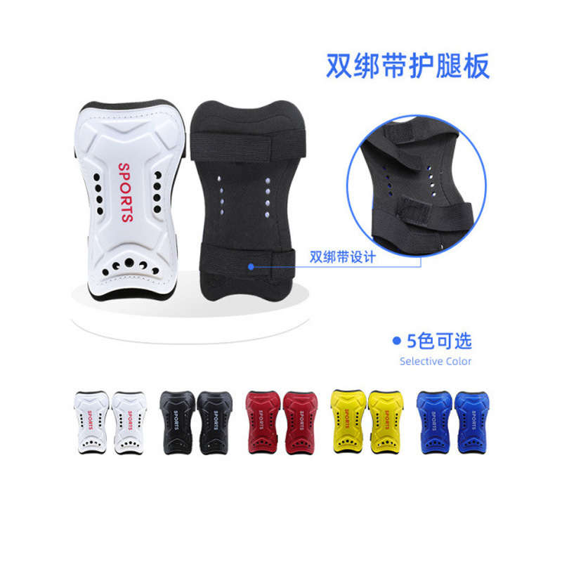 Professional Football Game Shin Guards with Double Straps, Calf Protection Straps, Wear-Resistant, Breathable, Anti-Collision Protective Pads, Customizable