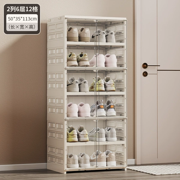 [50cm width] Double row 6 layers [Transparent White]