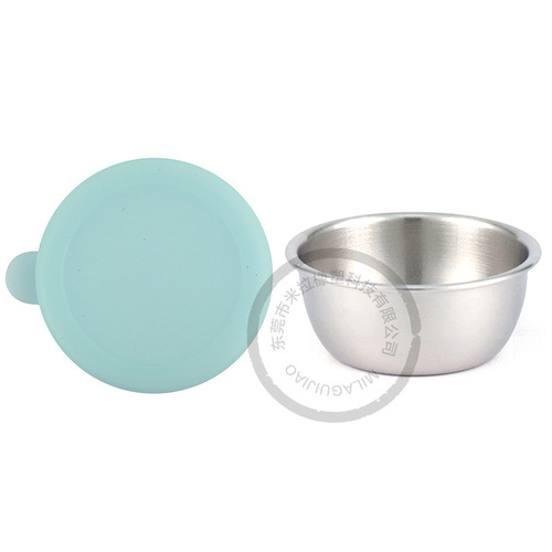 Amazon Best Seller Stainless Steel Sauce Cup with Silicone Lid, Salad Tomato Sauce Seasoning Container Silicone Lid 50ML