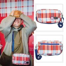 TYGA陈冠希同款联名挎包单肩轻便格子休闲可可拆卸肩带斜挎中性包