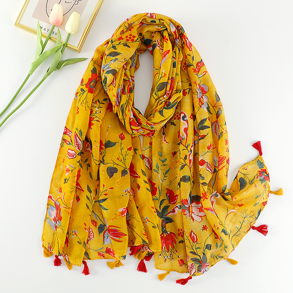 101g Weight Scarf Classification Holiday, Daily Occasion Polyester Material Color Block Pattern All Seasons Season Women's Gender Printing Design Sweet Style Women's Sweet Color Block Polyester Printing Scarf 8