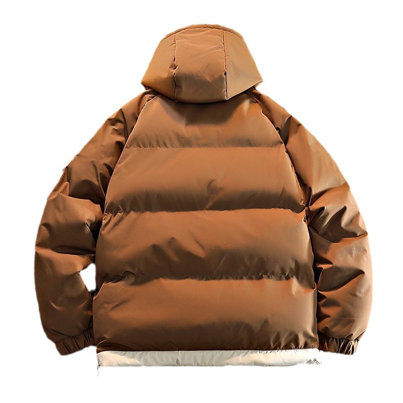Al por mayor transfronterizo chaquetas jóvenes de algodón caliente ropa de invierno de algodón hombre dos piezas de abrigo de moda con capuzas gruesas
