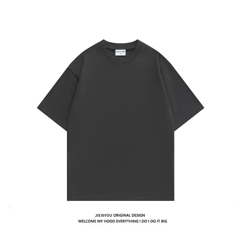 320克纯棉7A抗菌大落局圆领短袖t恤男印花夏季圆领休闲时尚简约t