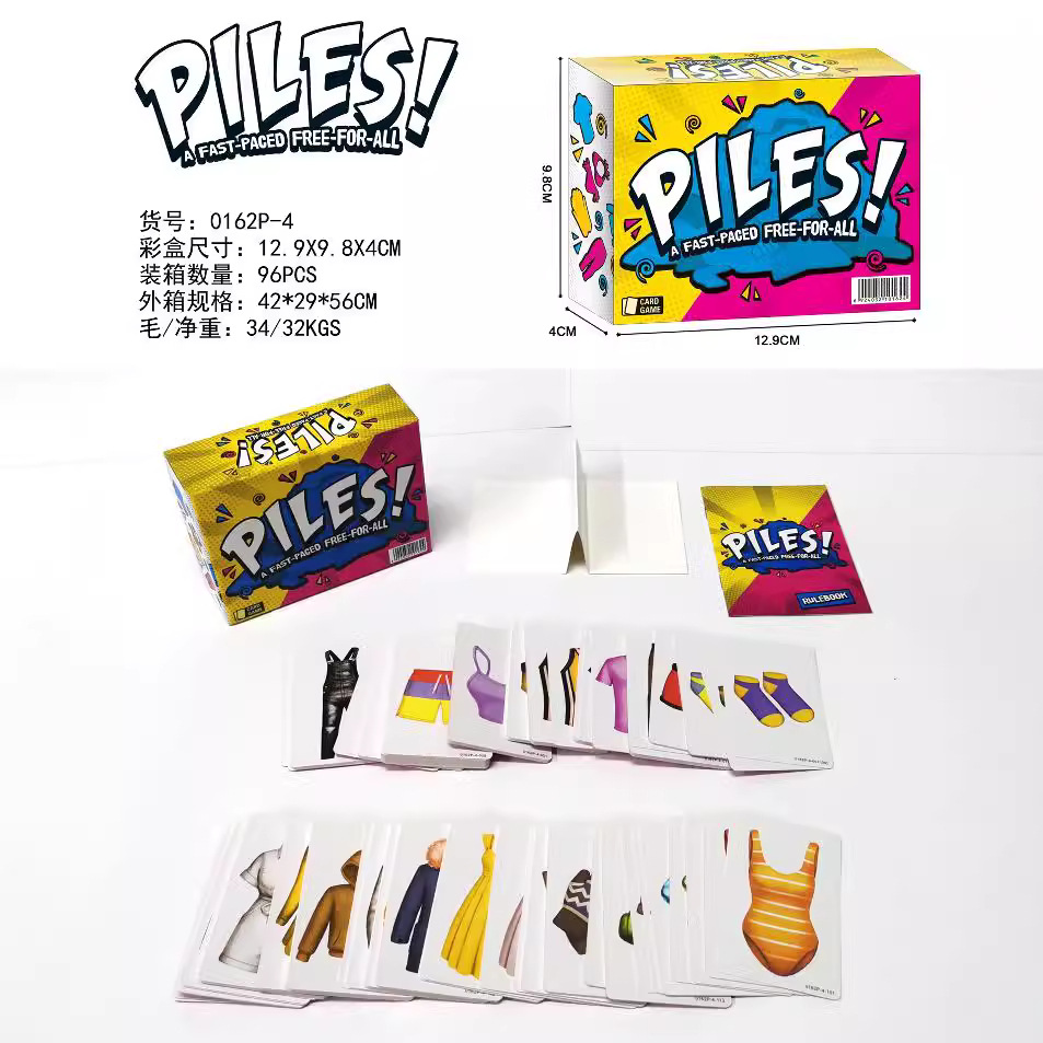 Cross-Border English English Card Game English Piles! Clothes Card Game Piles! Game