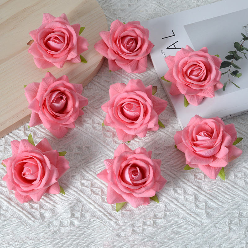 Artificial Flower Flannel Corner Aisha Rose Head Corsage Arrangement Wedding Flower Arrangement Decoration DIY Material Accessories