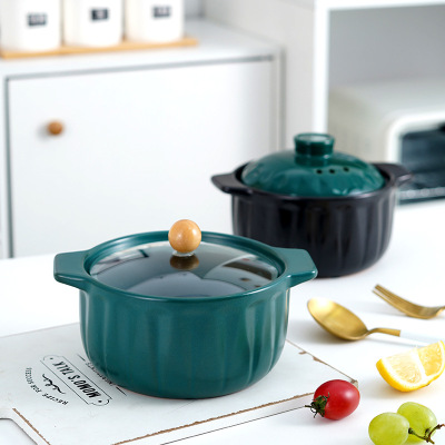 European style Casserole High temperature resistance Soup pot ceramics Casserole Soup pot Stew pot Flames household Gas Claypot Soup pot