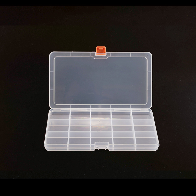 PP塑料元件盒15格固定格子收纳盒五金配件盒螺丝盒扁平收纳盒